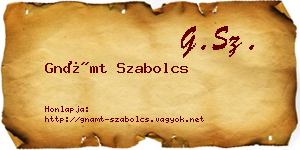 Gnámt Szabolcs névjegykártya